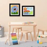 Cadre mural pour exposer les dessins d’enfants – jusqu’à 150 feuilles A4