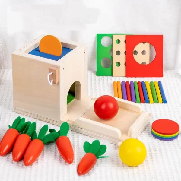 Boîte Montessori 4 en 1 – Éveil Sensoriel et Motricité Fine – Image 4