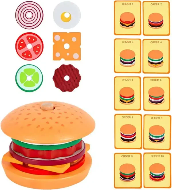 Jeu de Hamburger en Bois – Créativité et Motricité Fine – Image 5