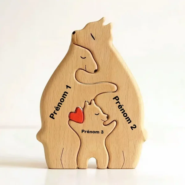 Un Puzzle d’Ours en Bois Qui Réunit Toute la Famille – Image 3