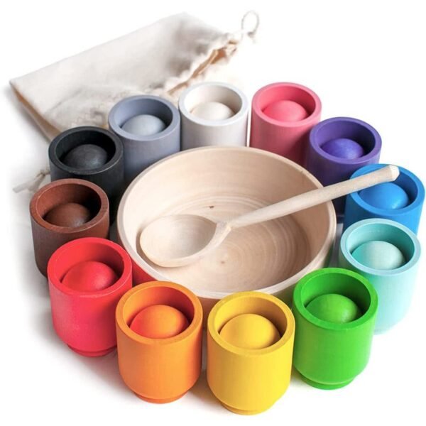 Set Éducatif en Bois - Boules et Tasses