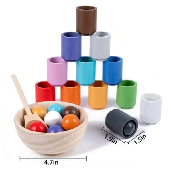 Set Éducatif en Bois - Boules et Tasses
