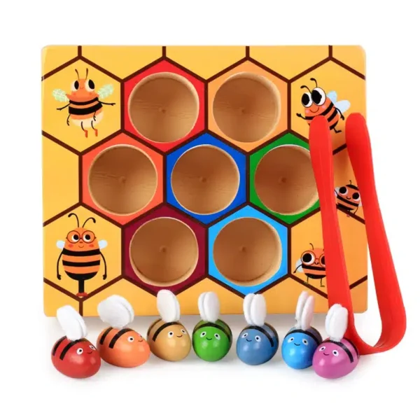 Jeu d’Abeilles à Trier – Ruche Montessori avec Pinces