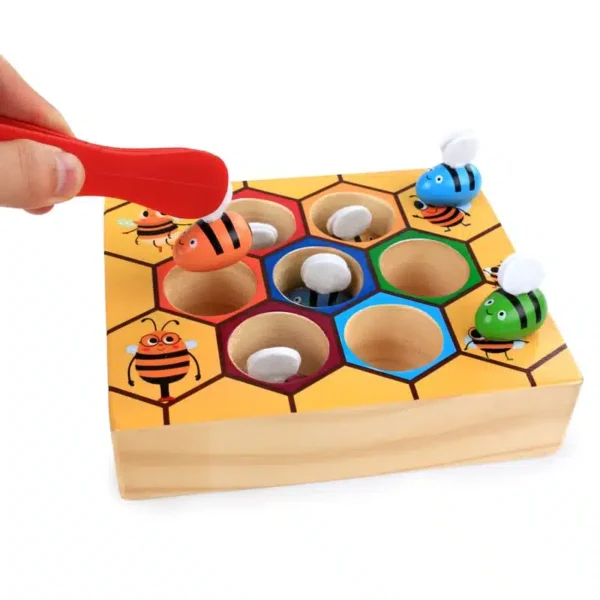 Jeu d’Abeilles à Trier – Ruche Montessori avec Pinces – Image 2