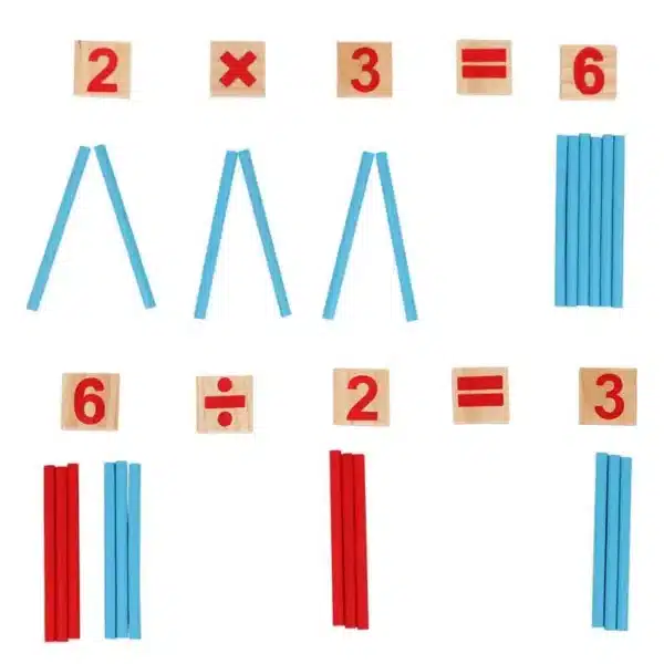 Bâtonnets de calcul en bois – Méthode Montessori