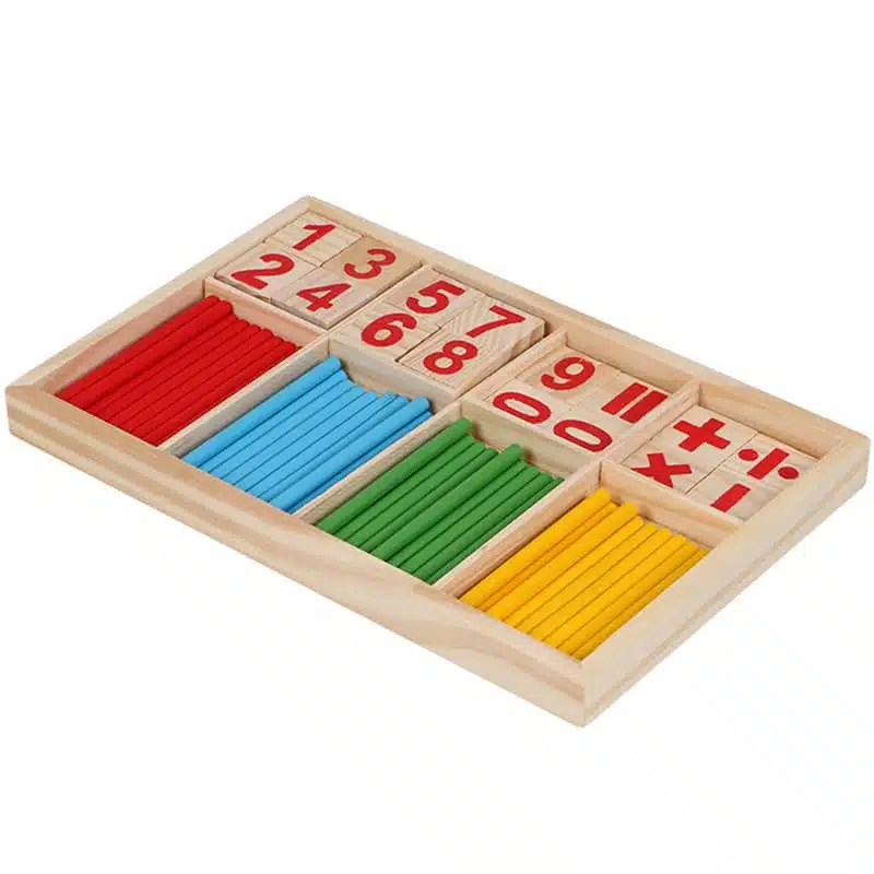 Kit Éducatif Mathématiques en Bois – Apprentissage Ludique des Chiffres et Calculs