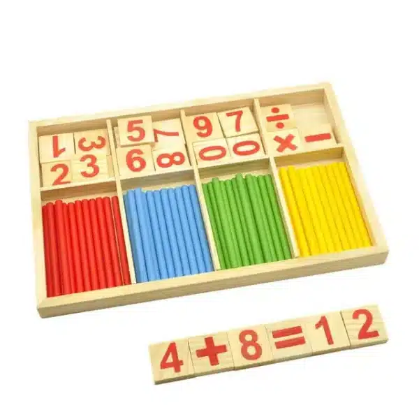 Bâtonnets de calcul en bois – Méthode Montessori