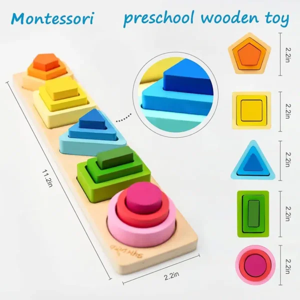 Puzzle de Tri des Formes en Bois – Apprentissage des Formes et Motricité Fine – Image 3