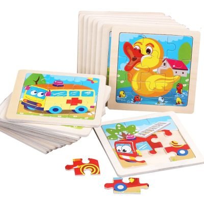 Lot de Puzzles en Bois – Animaux Colorés pour Enfants