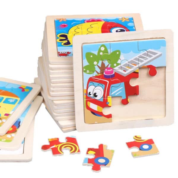 Lot de Puzzles en Bois – Animaux Colorés pour Enfants